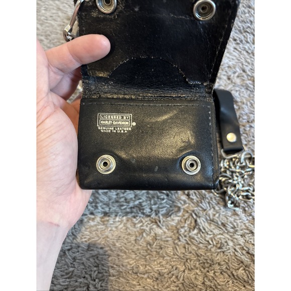 Vintage Harley Davidson Leather Chain Wallet Made In The USA - Picture 10 of 13